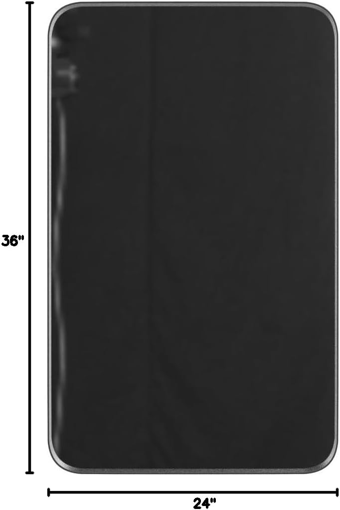 Black Rounded Rectangle Bathroom Mirror 24 x 36 Inch