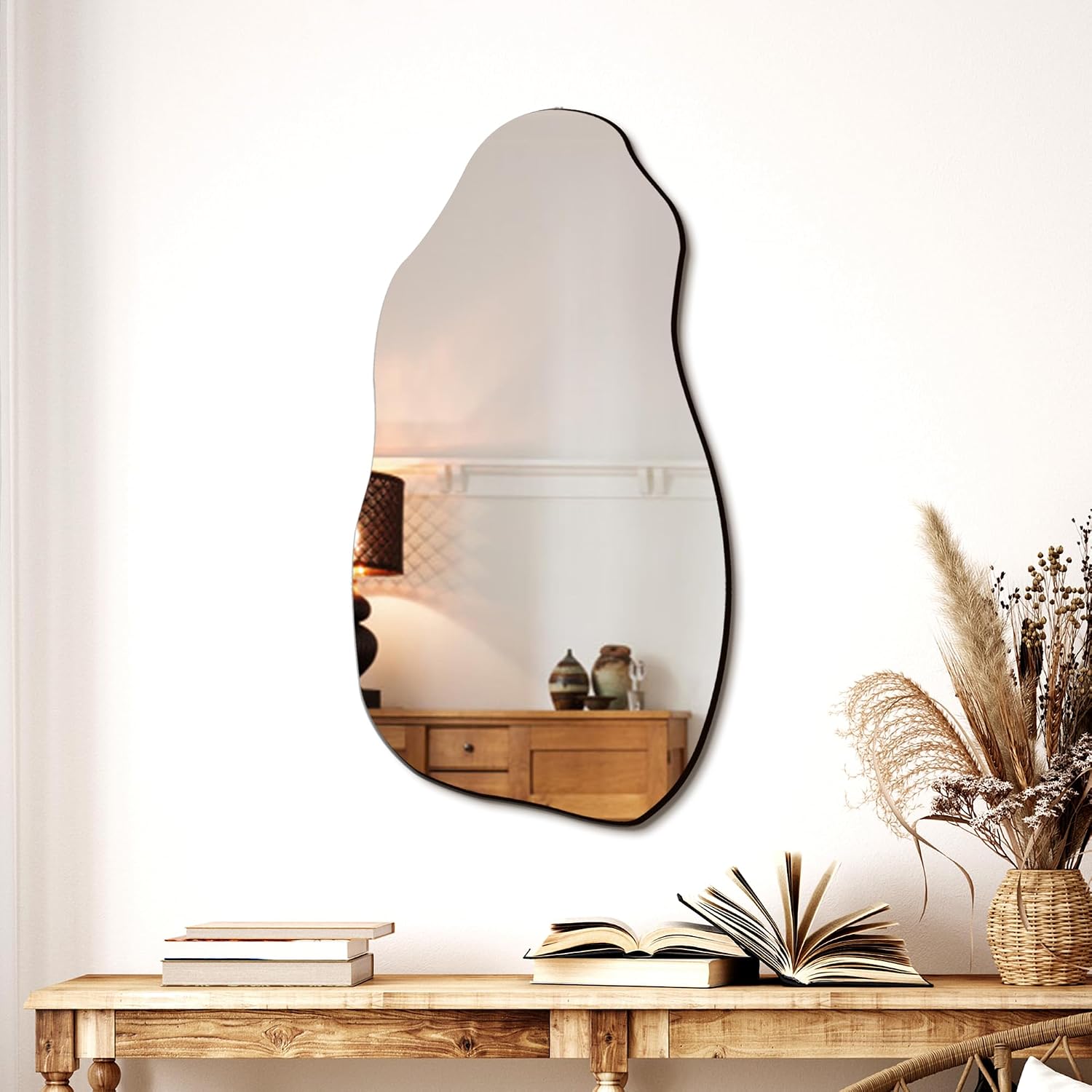 Irregular Asymmetrical Wall Mirror 32 x 18 Inch, Tempered Glass