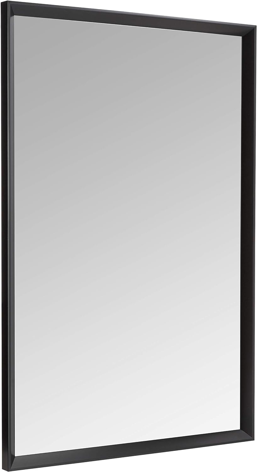 Rectangular Wall Mount Mirror 24 x 36 Inch in Black Trim